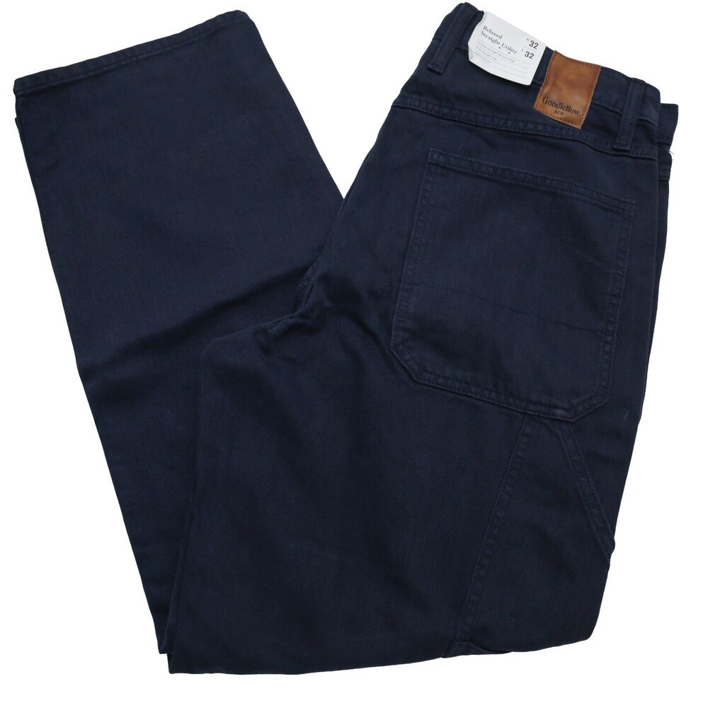 Goodfellow & Co Men's 32x32 Navy Blue Relaxed Straight Utility Carpenter Pants